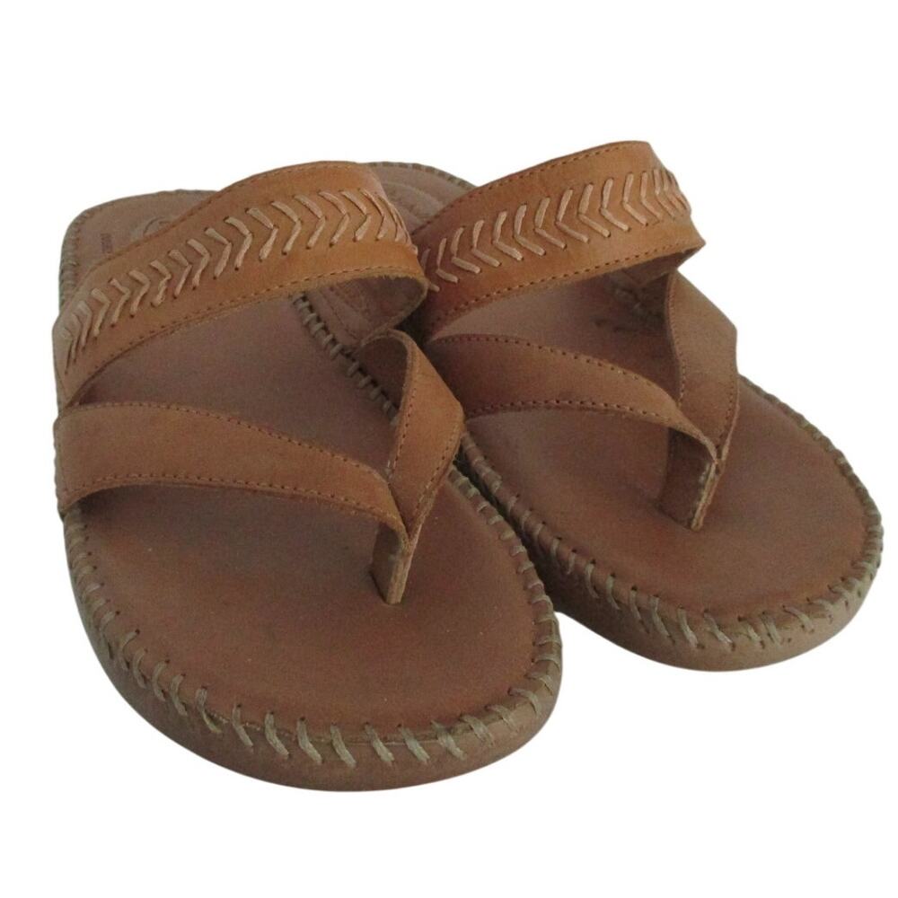 Dr. Scholl's Brown Leather Slip-On Sandals